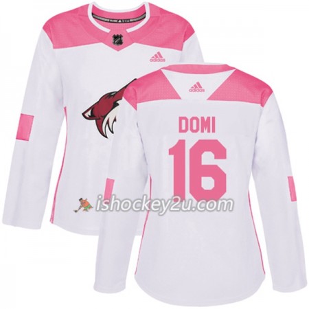 Dame NHL Arizona Coyotes Trøje Max Domi 16 Adidas 2017-2018 Hvid Lyserød Fashion Authentic